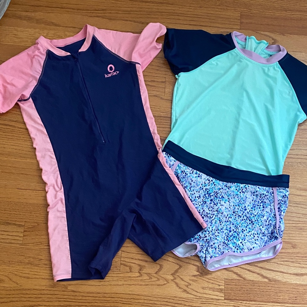 Kids Rashguard Set - Pink and Navy